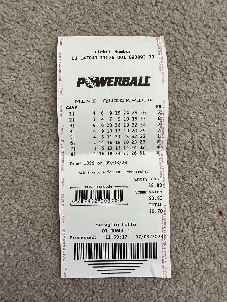 Powerball draw machine and numbered balls ready for a lottery draw